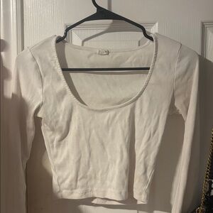 GARAGE women’s white long sleep crop top